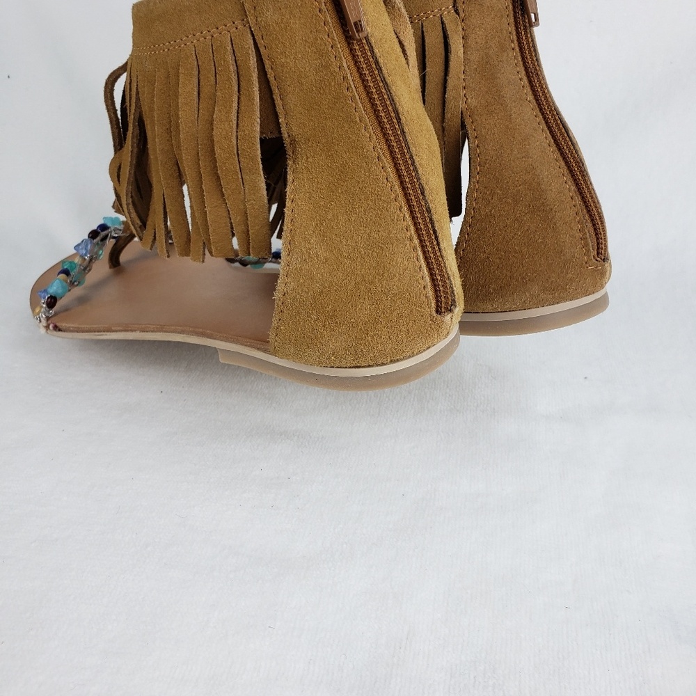 Rebels Women's Ankle Strap Sandals Suede Fringed - Picture 7 of 8